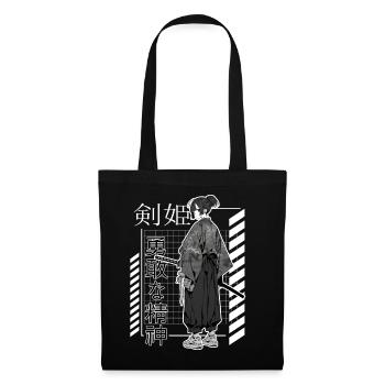 Samurai Anime Japanese Anti Social Streetwear Vapo - Stoffbeutel - Schwarz - Vorne