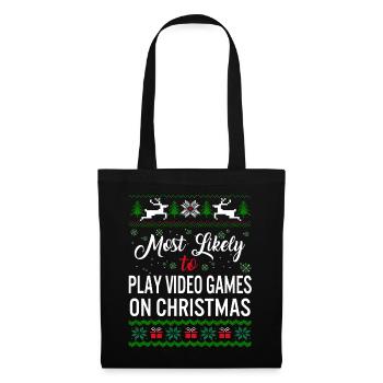 Les plus susceptibles de jouer à des jeux vidéo à Noël - Sac en tissu - noir - Devant