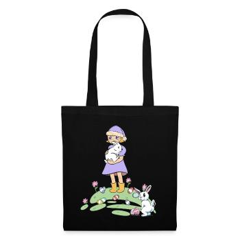 Pâques lapin enfants lapin oeufs de Pâques oeufs - Sac en tissu - noir - Devant