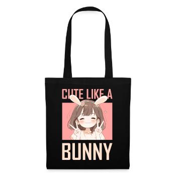 Kawaii Bunny Girl Funny Japanese Anime Manga Weeb - Stoffbeutel - Schwarz - Vorne