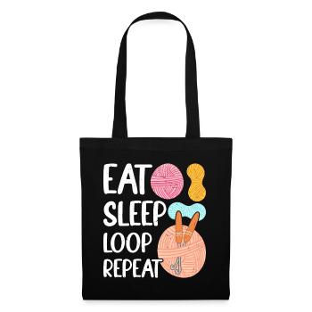 Crochet Lover Funny Loop & Hook Design - Stoffbeutel - Schwarz - Vorne