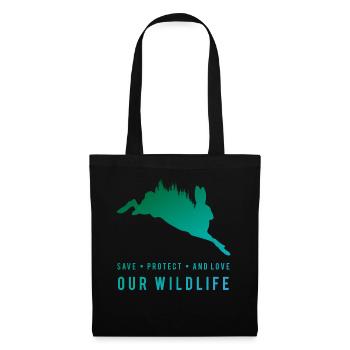 Protecting Nature - Hare in the Forest - Tote Bag - black - Front