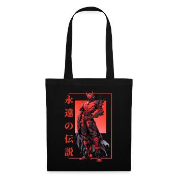 Cyborg Knight Mecha Shounen Anime Japanese Vaporwa - Stoffbeutel - Schwarz - Vorne