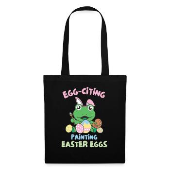 Grenouilles mignonnes pour Pâques avec des œufs de grenouille de Pâques - Sac en tissu - noir - Devant