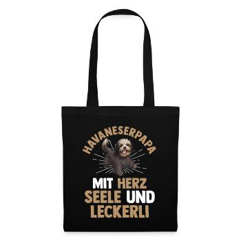 Hund Hundepapa Vater Havaneserpapa Havaneser - Stoffbeutel - Schwarz - Vorne