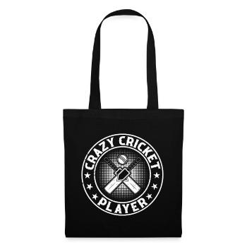Joueur de cricket - Joueur de cricket fou - Sac en tissu - noir - Devant