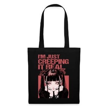 Creeping It Real Gothic Anime Soft Grunge Emo Otak - Stoffbeutel - Schwarz - Vorne