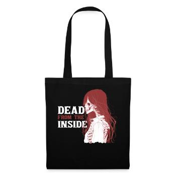 Dead inside Skeleton Anime Soft Grunge Emo - Stoffbeutel - Schwarz - Vorne