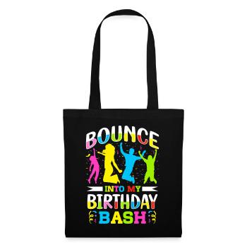 Fête d’anniversaire trampoline - Sac en tissu - noir - Devant