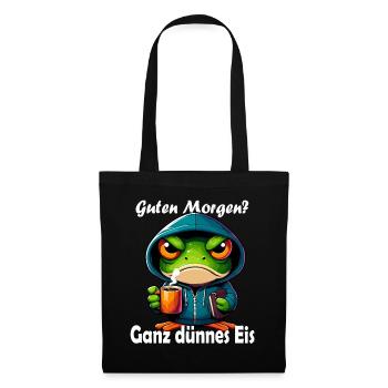 Coffee, morning grouch, late riser, frog, funny - Tote Bag - black - Front