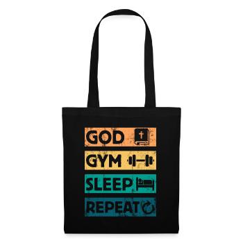 God Gym Sleep - Christian Faith Bible Workout - Tote Bag - black - Front
