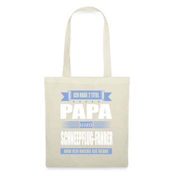 Zwei Titel Papa Und Schneepflugfahrer Winterdienst - Stoffbeutel - Natur - Vorne