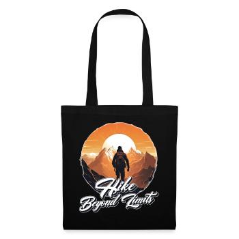 Hiking Mountain Outdoor Adventure Retro Sunset Hik - Stoffbeutel - Schwarz - Vorne