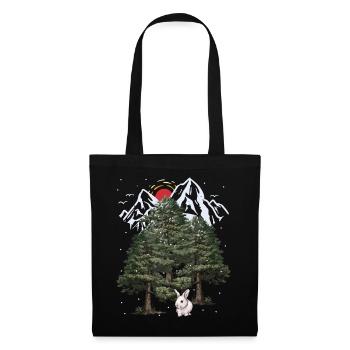 Alps, Bunny, Winter, Snowfall, Christmas, Rabbit - Tote Bag - black - Front