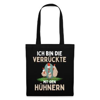 I'M THE CRAZY ONE WITH THE CHICKENS Funny - Tote Bag - black - Front