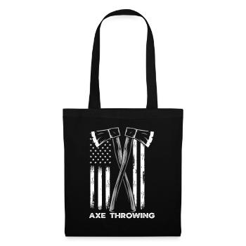Axtwurf Axt Werfen USA Flagge - Stoffbeutel - Schwarz - Vorne