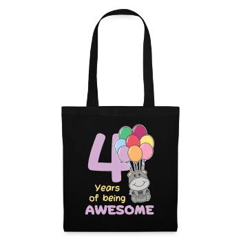 Hippopotame pour les enfants de 4 ans - Sac en tissu - noir - Devant