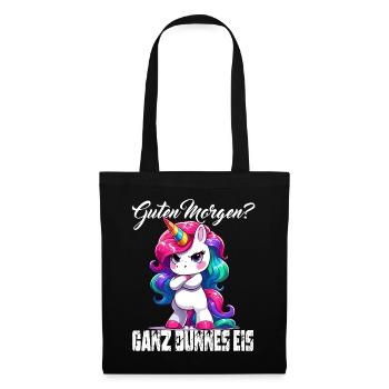 Funny Unicorn Morning Grouch Office Colleague Partner - Tote Bag - black - Front