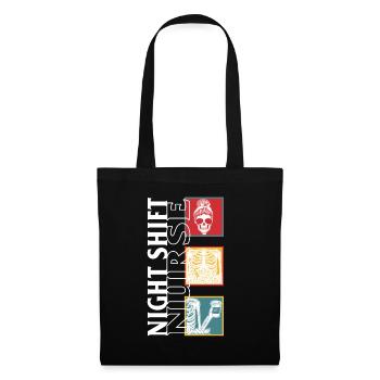 Chemise d’infirmière RN, Tee-shirt d’infirmière de quart de nuit, cadeau pour - Sac en tissu - noir - Devant