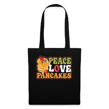 Pancake Lover Kids Girl Peace Love - Stoffbeutel - Schwarz - Vorne