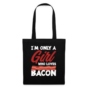 Bacon Bacon fille cadeau - Sac en tissu - noir - Devant