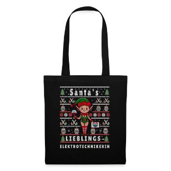Ugly Weihnachten SANTAS LIEBLINGS - Stoffbeutel - Schwarz - Vorne