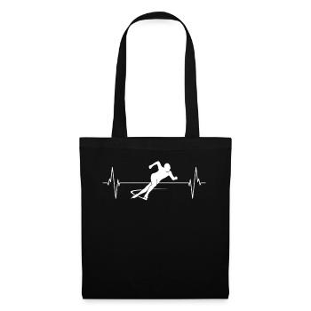 Heartbeat Patinage de vitesse Passion cadeau - Sac en tissu - noir - Devant