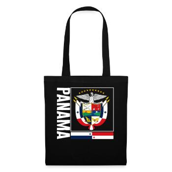 Panama-Hemd, Panama-Nationalstolz-Flaggentasche - Stoffbeutel - Schwarz - Vorne
