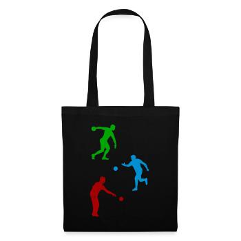 Boccia Silhouettes Joueur de pétanque Silhouettes - Sac en tissu - noir - Devant
