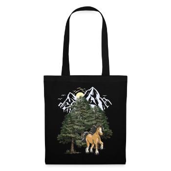 Mountains, Mountains, Horse, Black Forest, Tyrol, Alps - Tote Bag - black - Front