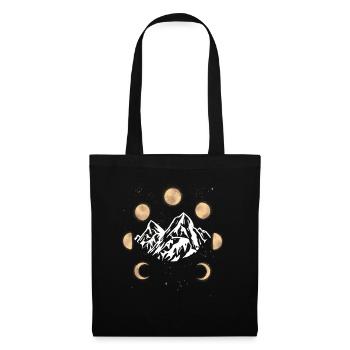 Summit, Mountains, Moon, Night Sky, Universe, Mountain - Tote Bag - black - Front