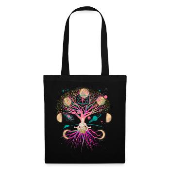 Moon Tree Meditation Meditate Universe Fantasy - Tote Bag - black - Front