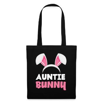 Tante Hase Osterhasenohren Ostern - Stoffbeutel - Schwarz - Vorne