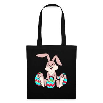 Lapin de Pâques Oeufs de Pâques Pâques - Sac en tissu - noir - Devant