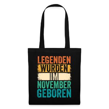 Les légendes sont nées en novembre - Sac en tissu - noir - Devant