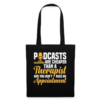 Podcaster Podcast - Sac en tissu - noir - Devant