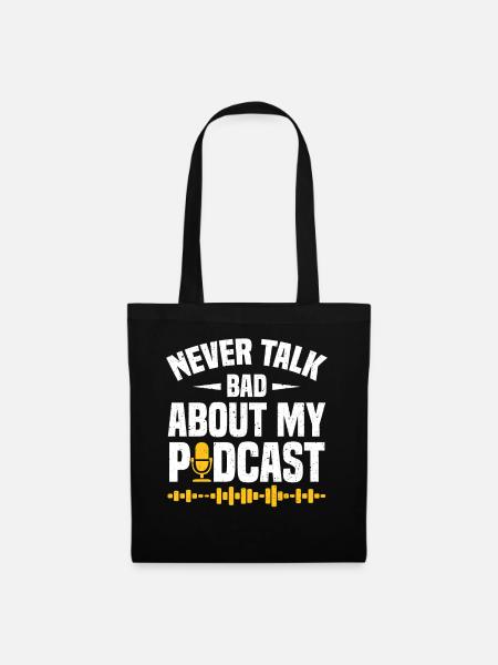 Podcaster Podcast - Stoffbeutel - Schwarz