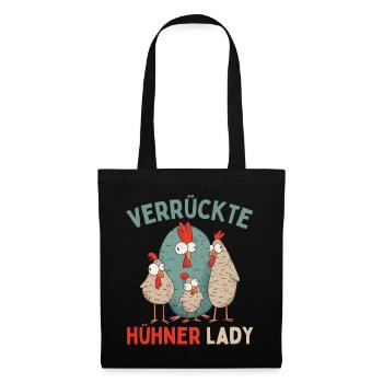 CRAZY CHICKENS LADY Funny Farmer Chickens - Tote Bag - black - Front