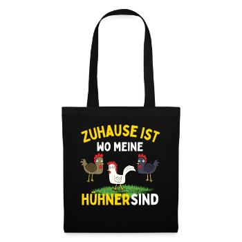JE SUIS LE FOU AVEC LES POULETS Drôle - Sac en tissu - noir - Devant