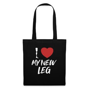 J’aime ma nouvelle jambe Prothèse Jambe de l’utilisateur - Sac en tissu - noir - Devant