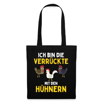 JE SUIS LE FOU AVEC LES POULETS Drôle - Sac en tissu - noir - Devant