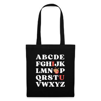ABC I love you Kinder Katze Valentinstag - Stoffbeutel - Schwarz - Vorne