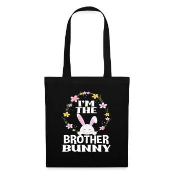 Je suis frère lapin de Pâques Couronne florale Pâques - Sac en tissu - noir - Devant