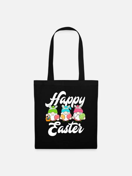 Frohe Ostern - Stoffbeutel - Schwarz