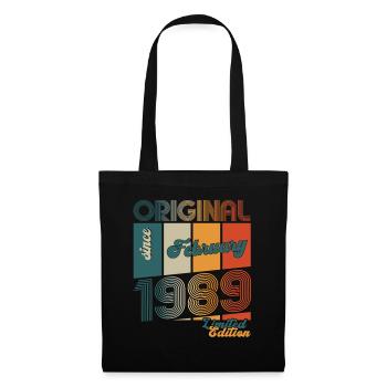 35th Birthday February Vintage 1989 Man Original - Tote Bag - black - Front