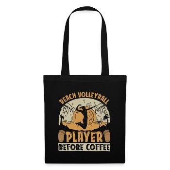 Joueur de beach-volley avant le café Volleyballer - Sac en tissu - noir - Devant