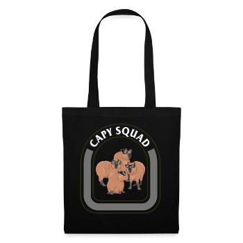 Capybara chemise, Capy Squad Tee, cadeau pour - Sac en tissu - noir - Devant