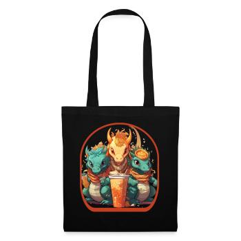 Anime Dragons Cute Boba Tea Gaming Controller - Tote Bag - black - Front