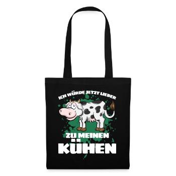 I'D RATHER GO TO MY COWS NOW! Fun - Tote Bag - black - Front