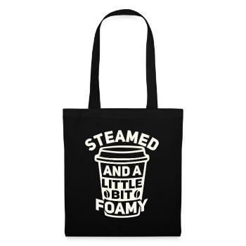 Cuit à la vapeur et un peu mousseux - Barista Coffee - Sac en tissu - noir - Devant